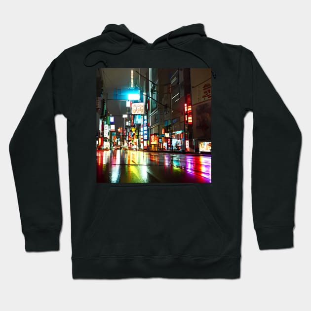 Tokyo Neon - Night Scenario - Realistic Hoodie by Trendy-Now